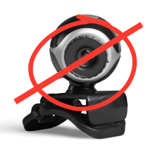 A webcam crossed out