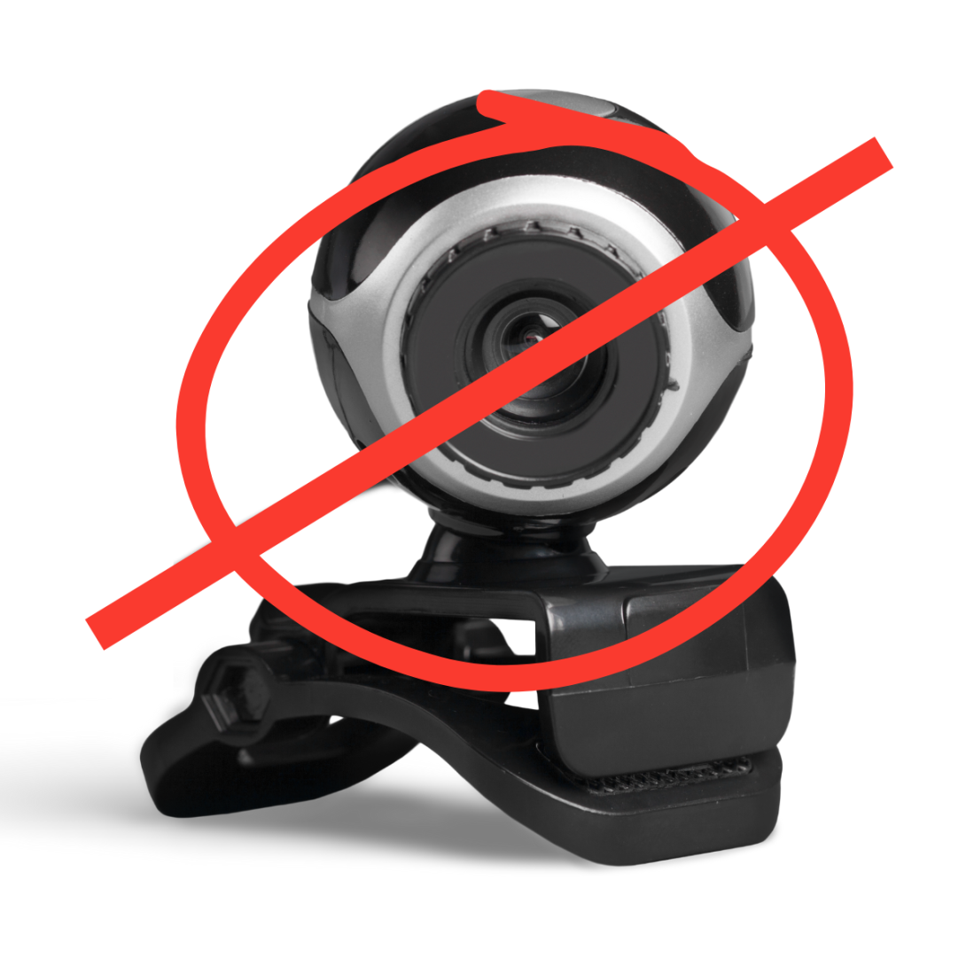 A webcam crossed out