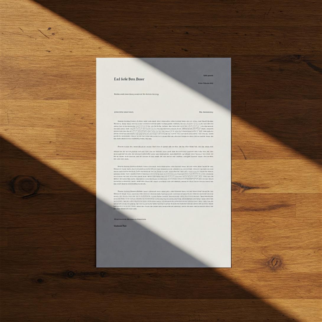 A piece of paper on a desk
